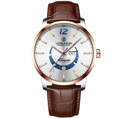Montre élégante à phase de lune lumineuse