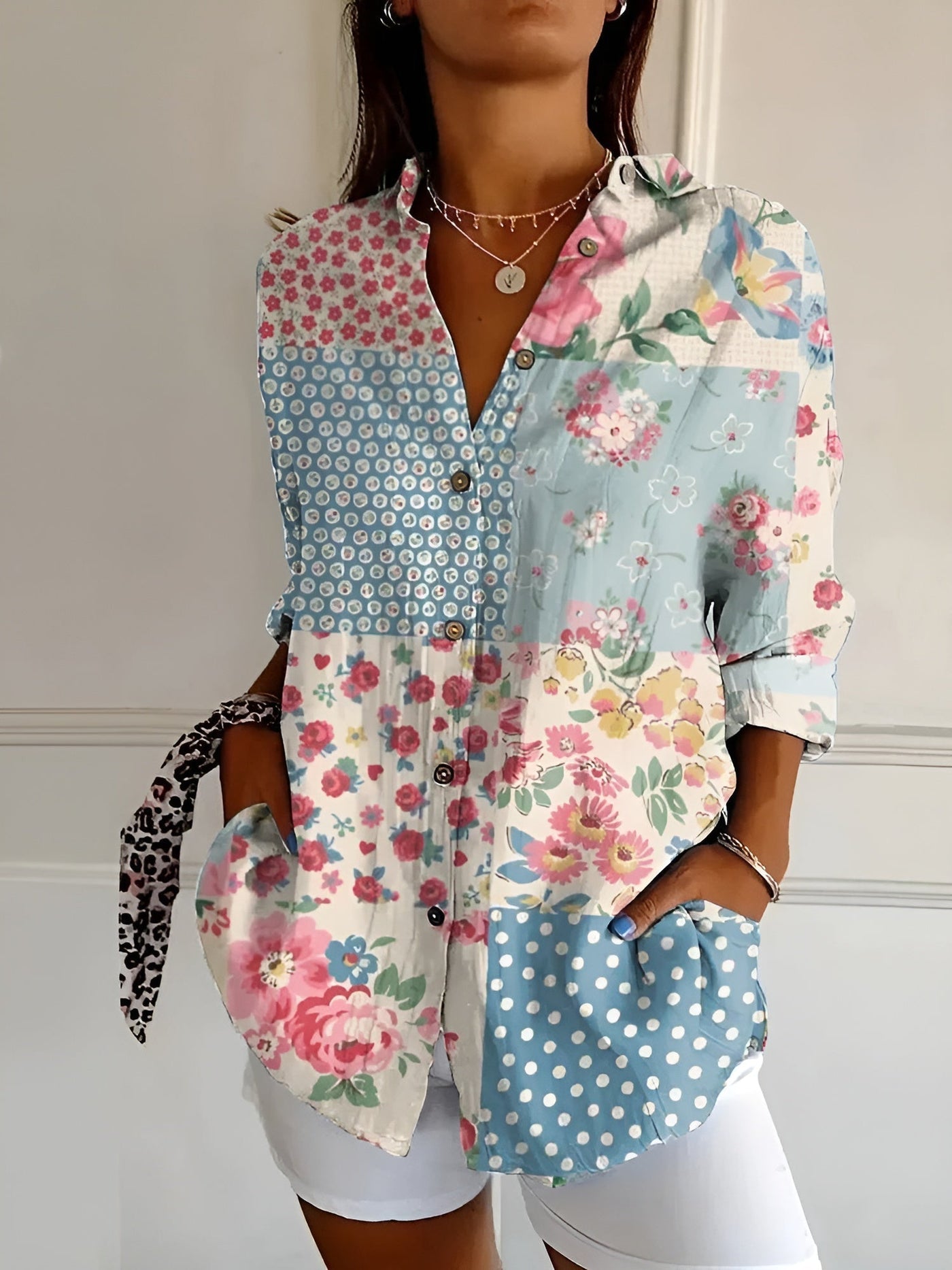 Avril™ | Blouse Chic avec Imprimés Fantaisistes