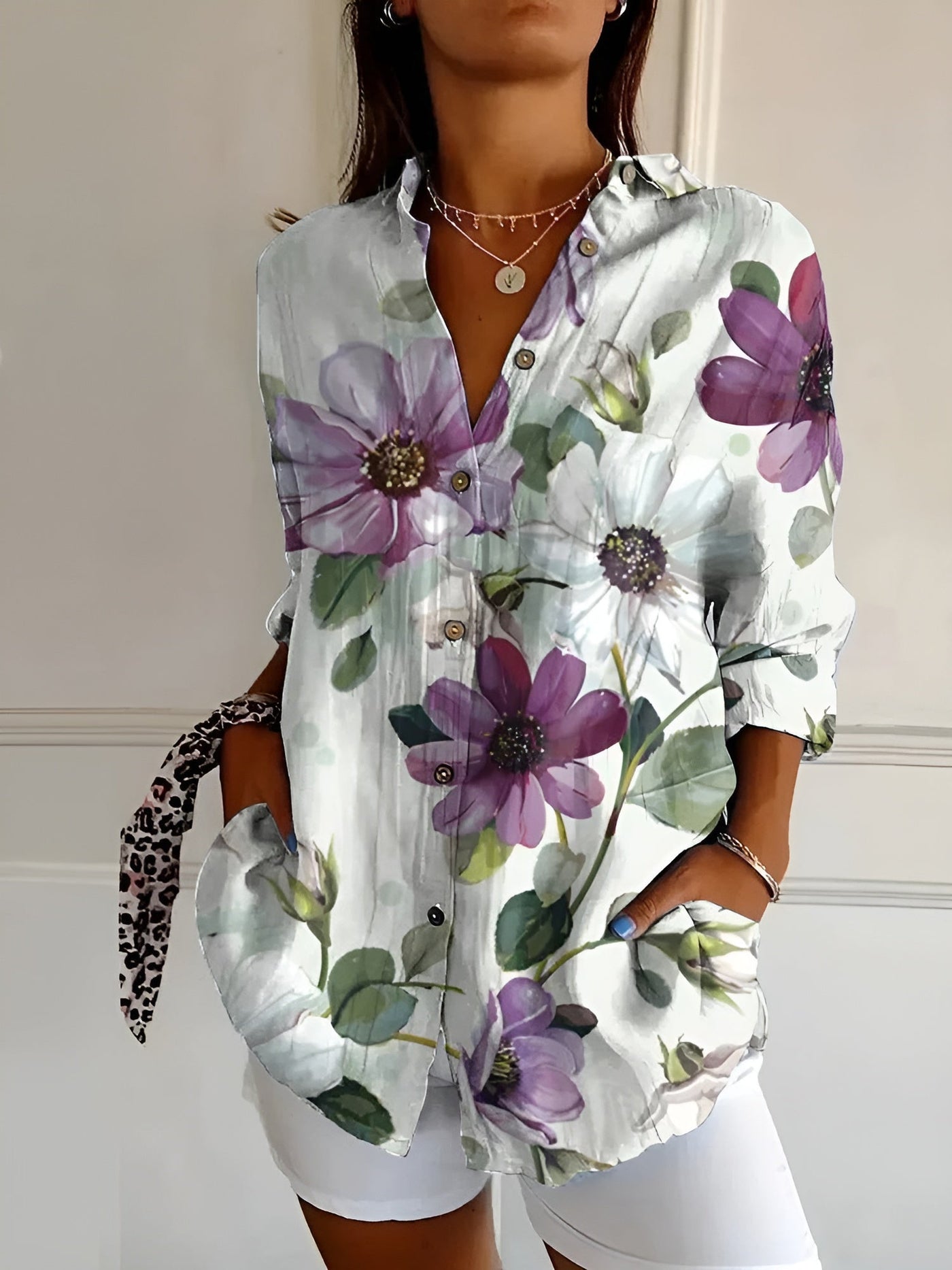 Avril™ | Blouse Chic avec Imprimés Fantaisistes