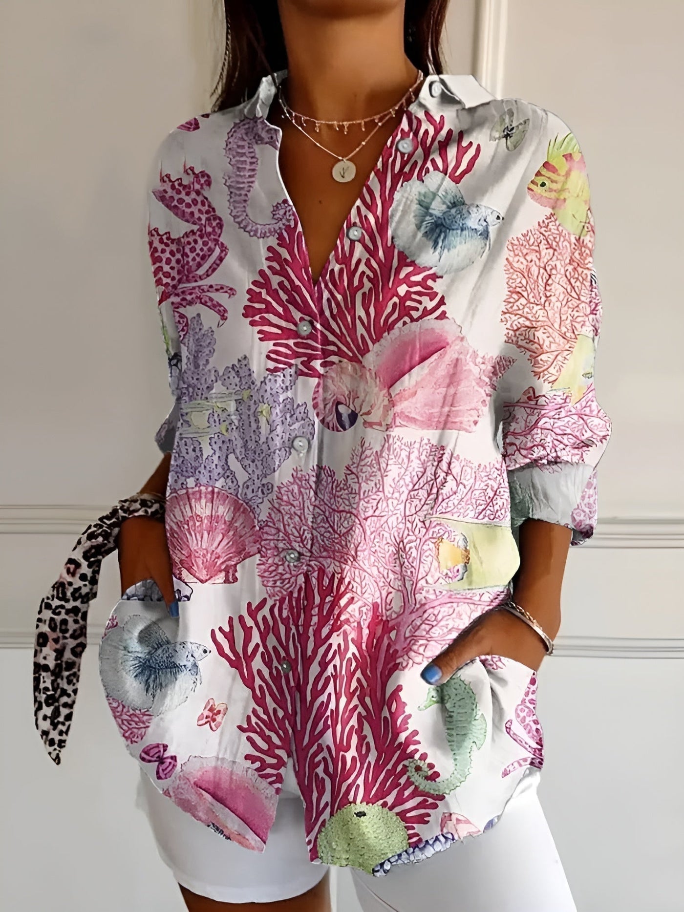 Avril™ | Blouse Chic avec Imprimés Fantaisistes