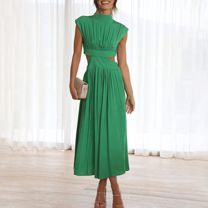 Emilia - Robe élégante à décolleté haut
