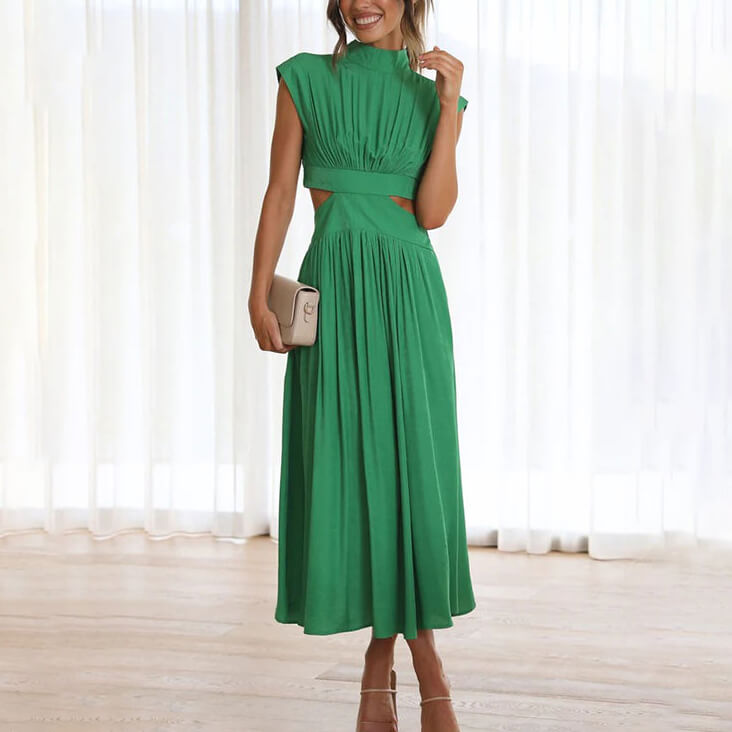 Emilia - Robe élégante à décolleté haut