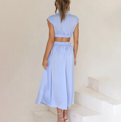 Emilia - Robe élégante à décolleté haut