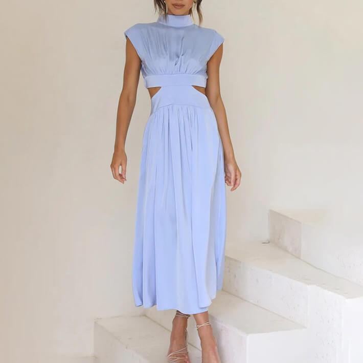 Emilia - Robe élégante à décolleté haut
