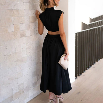 Emilia - Robe élégante à décolleté haut
