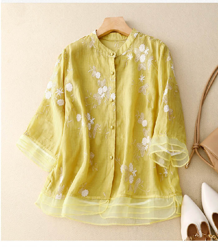 Kourtney™ | Blouse Chic avec Accents Brodés