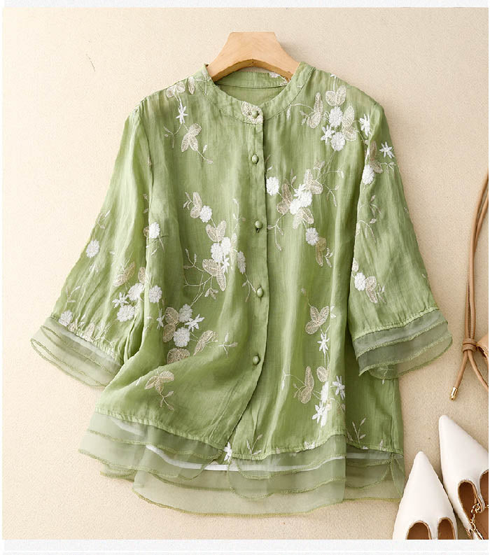 Kourtney™ | Blouse Chic avec Accents Brodés